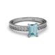 2 - Janina Classic Emerald Cut Aquamarine Solitaire Engagement Ring 