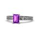 1 - Janina Classic Emerald Cut Amethyst Solitaire Engagement Ring 