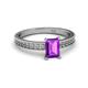 2 - Janina Classic Emerald Cut Amethyst Solitaire Engagement Ring 