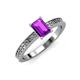 3 - Janina Classic Emerald Cut Amethyst Solitaire Engagement Ring 