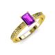3 - Janina Classic Emerald Cut Amethyst Solitaire Engagement Ring 