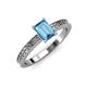 3 - Janina Classic Emerald Cut Blue Topaz Solitaire Engagement Ring 