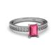 2 - Janina Classic Emerald Cut Rhodolite Garnet Solitaire Engagement Ring 