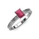 3 - Janina Classic Emerald Cut Rhodolite Garnet Solitaire Engagement Ring 