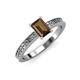 3 - Janina Classic Emerald Cut Smoky Quartz Solitaire Engagement Ring 