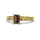 1 - Janina Classic Emerald Cut Smoky Quartz Solitaire Engagement Ring 