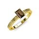 3 - Janina Classic Emerald Cut Smoky Quartz Solitaire Engagement Ring 
