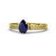 1 - Janina Classic Pear Cut Blue Sapphire Solitaire Engagement Ring 
