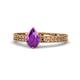 1 - Janina Classic Pear Cut Amethyst Solitaire Engagement Ring 