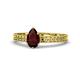 1 - Janina Classic Pear Cut Red Garnet Solitaire Engagement Ring 