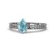 1 - Janina Classic Pear Cut Aquamarine Solitaire Engagement Ring 