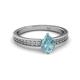2 - Janina Classic Pear Cut Aquamarine Solitaire Engagement Ring 