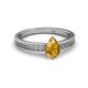 2 - Janina Classic Pear Cut Citrine Solitaire Engagement Ring 