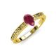 3 - Janina Classic Pear Cut Rhodolite Garnet Solitaire Engagement Ring 