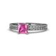 1 - Janina Classic Princess Cut Lab Created Pink Sapphire Solitaire Engagement Ring 