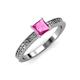 3 - Janina Classic Princess Cut Lab Created Pink Sapphire Solitaire Engagement Ring 