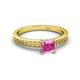 2 - Janina Classic Princess Cut Lab Created Pink Sapphire Solitaire Engagement Ring 