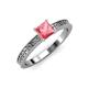 3 - Janina Classic Princess Cut Pink Tourmaline Solitaire Engagement Ring 