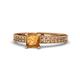 1 - Janina Classic Princess Cut Citrine Solitaire Engagement Ring 