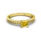 2 - Janina Classic Princess Cut Lab Created Yellow Sapphire Solitaire Engagement Ring 