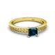 2 - Janina Classic Princess Cut Blue Diamond Solitaire Engagement Ring 