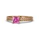 1 - Janina Classic Princess Cut Lab Created Pink Sapphire Solitaire Engagement Ring 