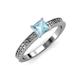 3 - Janina Classic Princess Cut Aquamarine Solitaire Engagement Ring 