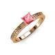 3 - Janina Classic Princess Cut Pink Tourmaline Solitaire Engagement Ring 