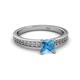 2 - Janina Classic Princess Cut Blue Topaz Solitaire Engagement Ring 