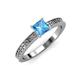 3 - Janina Classic Princess Cut Blue Topaz Solitaire Engagement Ring 