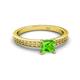 2 - Janina Classic Princess Cut Peridot Solitaire Engagement Ring 