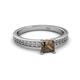 2 - Janina Classic Princess Cut Smoky Quartz Solitaire Engagement Ring 