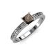 3 - Janina Classic Princess Cut Smoky Quartz Solitaire Engagement Ring 