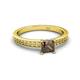 2 - Janina Classic Princess Cut Smoky Quartz Solitaire Engagement Ring 