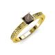 3 - Janina Classic Princess Cut Smoky Quartz Solitaire Engagement Ring 