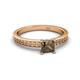 2 - Janina Classic Princess Cut Smoky Quartz Solitaire Engagement Ring 