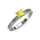 3 - Janina Classic Princess Cut Yellow Diamond Solitaire Engagement Ring 