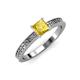3 - Janina Classic Princess Cut Lab Created Yellow Sapphire Solitaire Engagement Ring 