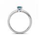 4 - Janina Classic Princess Cut Blue Diamond Solitaire Engagement Ring 