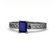 1 - Maren Classic 7x5 mm Emerald Cut Blue Sapphire Solitaire Engagement Ring 