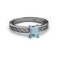 2 - Maren Classic 7x5 mm Emerald Cut Aquamarine Solitaire Engagement Ring 
