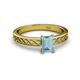 2 - Maren Classic 7x5 mm Emerald Cut Aquamarine Solitaire Engagement Ring 