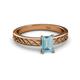 2 - Maren Classic 7x5 mm Emerald Cut Aquamarine Solitaire Engagement Ring 