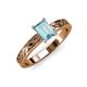 3 - Maren Classic 7x5 mm Emerald Cut Aquamarine Solitaire Engagement Ring 