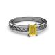 2 - Maren Classic 7x5 mm Emerald Cut Yellow Sapphire Solitaire Engagement Ring 