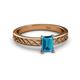 2 - Maren Classic 7x5 mm Emerald Cut London Blue Topaz Solitaire Engagement Ring 