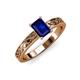 3 - Maren Classic 7x5 mm Emerald Cut Blue Sapphire Solitaire Engagement Ring 