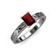 3 - Maren Classic 7x5 mm Emerald Cut Red Garnet Solitaire Engagement Ring 