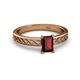 2 - Maren Classic 7x5 mm Emerald Cut Red Garnet Solitaire Engagement Ring 