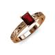 3 - Maren Classic 7x5 mm Emerald Cut Red Garnet Solitaire Engagement Ring 